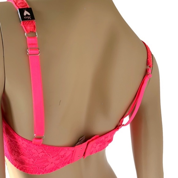 VICTORIAS SECRET PUSH UP LACE BRA 36D - Picture 2 of 5